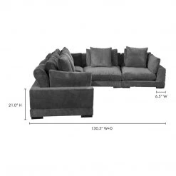 Moe's Home Collection Tumble Classic L Modular Sectional Charcoal Sectionals
