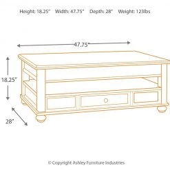 Ashley Furniture Barilanni - Dark Brown - Lift Top Cocktail Table