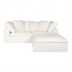 Moe's Home Collection Clay Nook Modular Sectional Livesmart Fabric White Sectionals