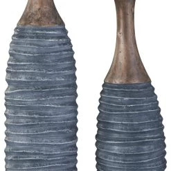 Ashley Furniture Table Decor Blayze - Antique Gray/brown - Vase Set (2/cn)