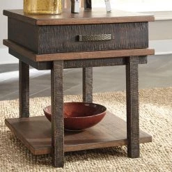 Ashley Furniture Stanah - Brown / Beige - Rectangular End Table Tables