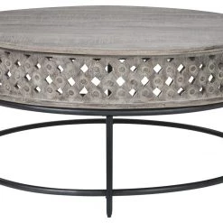 Ashley Furniture Rastella - Gray/black - Round Cocktail Table