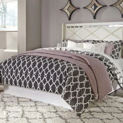 Signature Design By Ashley® Dreamur - Pearl Stipple - Panel Headboard With Bolt On Metal Frame