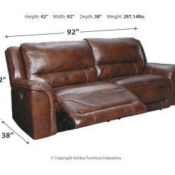 Signature Design By Ashley® Catanzaro - Mahogany - 2 Pc. - Power Sofa, Loveseat