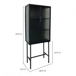 Moe's Home Collection Cabinets Zakk Metal Cabinet Black