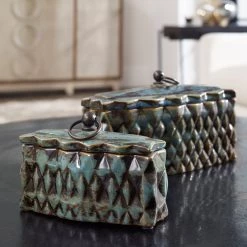 Table Decor Uttermost Neelab Ceramic Containers, Set/2 9 Table Decor Uttermost Neelab Ceramic Containers, Set/2