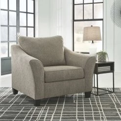 Benchcraft® Chair & Ottoman Sets Barnesley - Platinum - 2 Pc. - Chair And A Half With Ottoman
