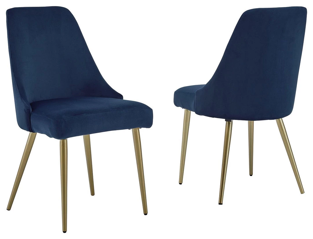 Ashley Furniture Chairs Wynora - Blue/gold Finish - Dining Uph Side Chair (2/cn) 3 Ashley Furniture Chairs Wynora - Blue/gold Finish - Dining Uph Side Chair (2/cn)