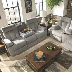 Signature Design By Ashley® Mitchiner - Fog - 2 Pc. - Reclining Sofa, Loveseat