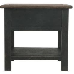 Ashley Furniture Tyler - Grayish Brown/black - Rectangular End Table
