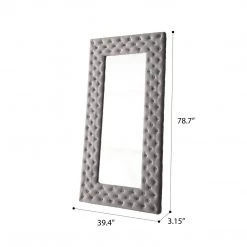 Emerald Home Accessories Lacey Upholstered Floor Mirror