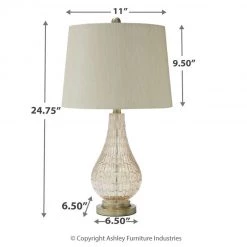 Ashley Furniture Accessories Latoya - Beige - Glass Table Lamp (1/cn) 7 Ashley Furniture Accessories Latoya - Beige - Glass Table Lamp (1/cn)