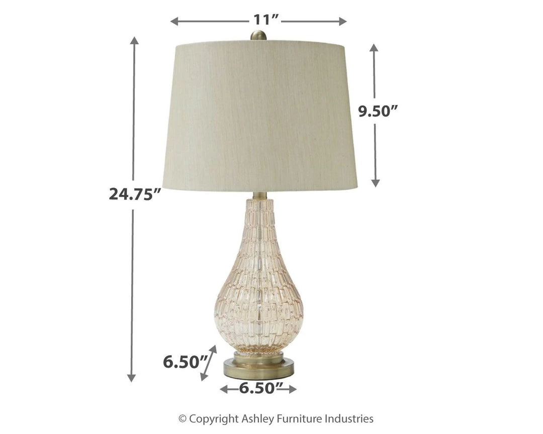 Ashley Furniture Accessories Latoya - Beige - Glass Table Lamp (1/cn) 5 Ashley Furniture Accessories Latoya - Beige - Glass Table Lamp (1/cn)