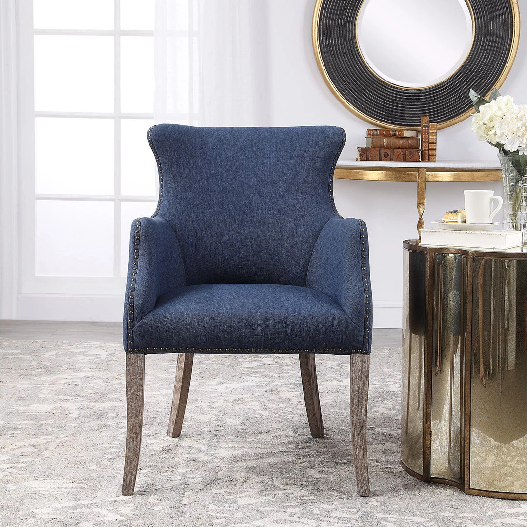 Uttermost Yareena Blue Wing Chair Chairs 10 Uttermost Yareena Blue Wing Chair Chairs