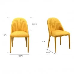 Moe's Home Collection Chairs Libby Dining Chair Yellow-m2
