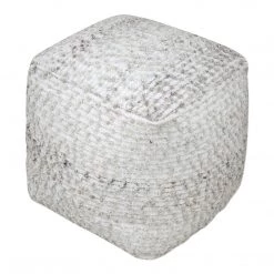 Accessories Uttermost Valda Gray Wool Pouf