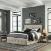 Signature Design By Ashley® Gladdinson - Gray - Queen Upholstered Bed With 4 Storage Drawers Beds