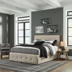 Signature Design By Ashley® Gladdinson - Gray - Queen Upholstered Bed With 4 Storage Drawers Beds