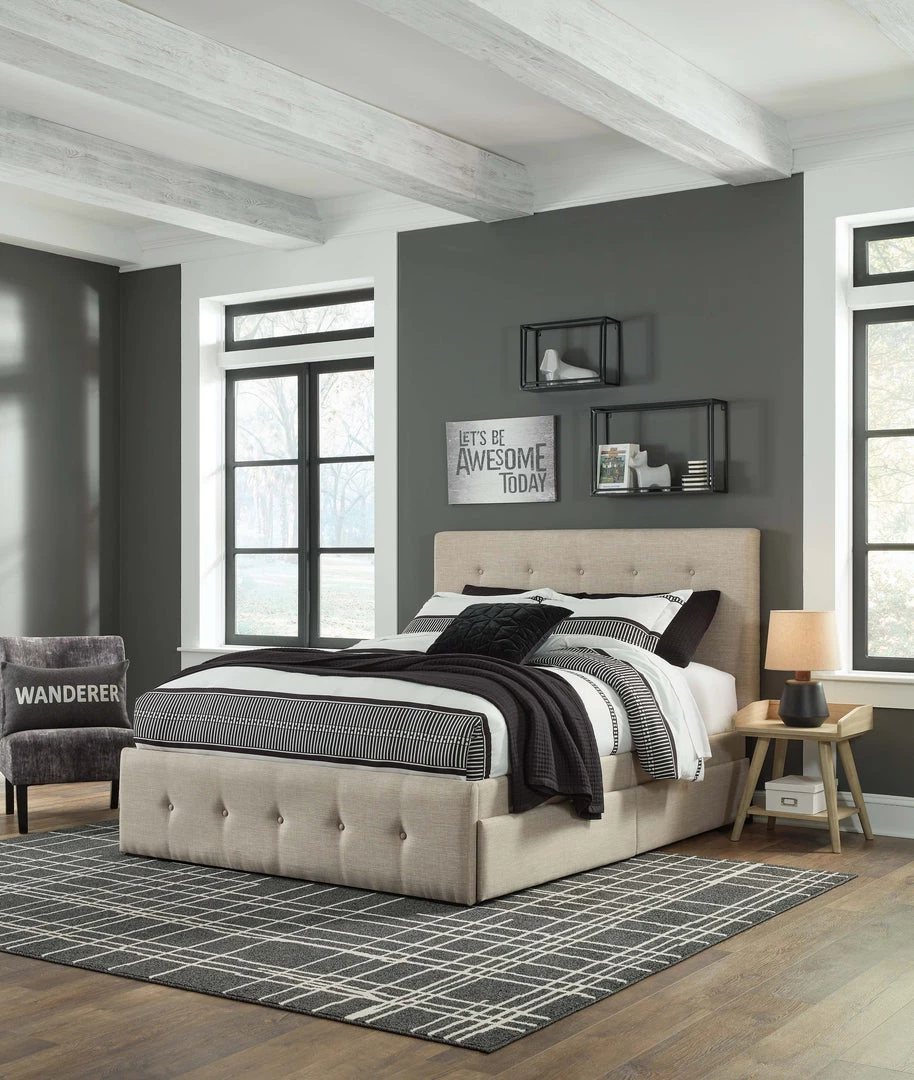 Signature Design By Ashley® Gladdinson - Gray - Queen Upholstered Bed With 4 Storage Drawers Beds 3 Signature Design By Ashley® Gladdinson - Gray - Queen Upholstered Bed With 4 Storage Drawers Beds