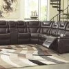 Signature Design By Ashley® Warnerton - Chocolate - Left Arm Facing Power Loveseat 3 Pc Sectional
