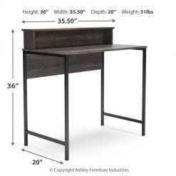 Ashley Furniture Desks Freedan - Grayish Brown - Home Office Desk - Top-shelf