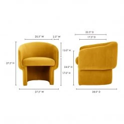 Moe's Home Collection Chairs Franco Chair Mustard
