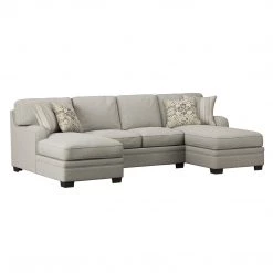 Emerald Home Analiese U-shaped Sectional, Ivory Tan