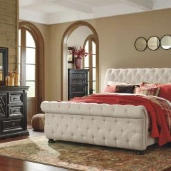 Signature Design By Ashley® Willenburg - Linen - Upholstered Bed Beds