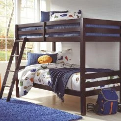 Ashley Furniture Halanton - Dark Brown - Twin/twin Bunk Bed W/ladder Beds 7 Ashley Furniture Halanton - Dark Brown - Twin/twin Bunk Bed W/ladder Beds