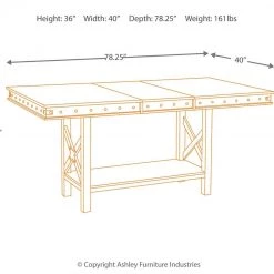 Ashley Furniture Tables Collenburg - Dark Brown - Rect Drm Counter Ext Table
