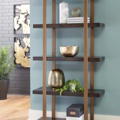 Ashley Furniture Beckville - Gold Finish/brown - Bookcase