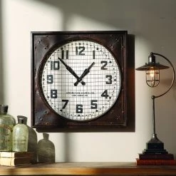 Uttermost Warehouse Wall Clock W/ Grill 10 Uttermost Warehouse Wall Clock W/ Grill