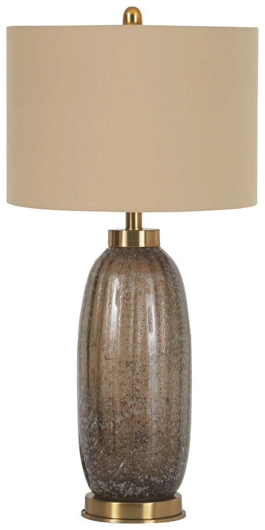 Ashley Furniture Aaronby - Taupe - Glass Table Lamp (2/cn) 3 Ashley Furniture Aaronby - Taupe - Glass Table Lamp (2/cn)