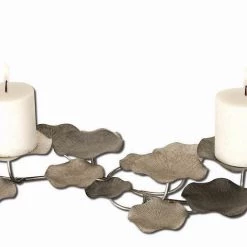 Uttermost Lying Lotus Metal Candleholders Table Decor
