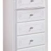 Ashley Furniture Exquisite - White - Five Drawer Chest Chests 1 Ashley Furniture Exquisite - White - Five Drawer Chest Chests