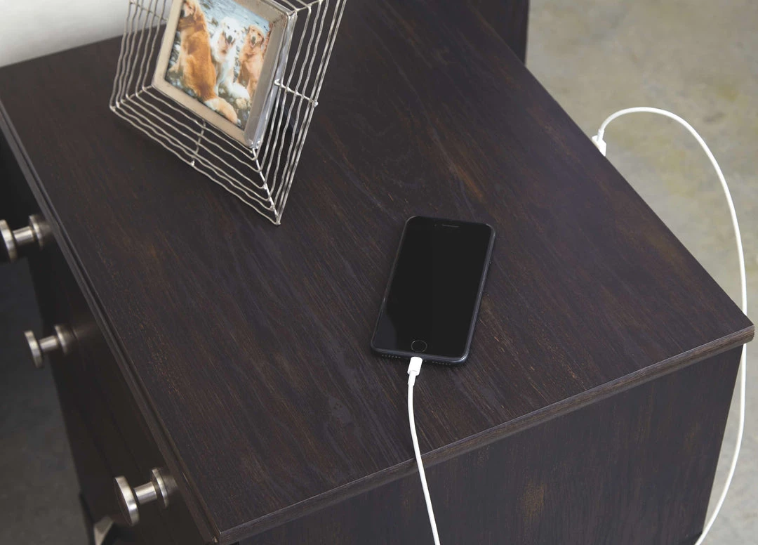 Ashley Furniture Nightstands Reylow - Dark Brown - Two Drawer Night Stand 4 Ashley Furniture Nightstands Reylow - Dark Brown - Two Drawer Night Stand