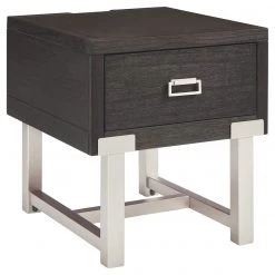 Ashley Furniture Chisago - Black/silver - Rectangular End Table