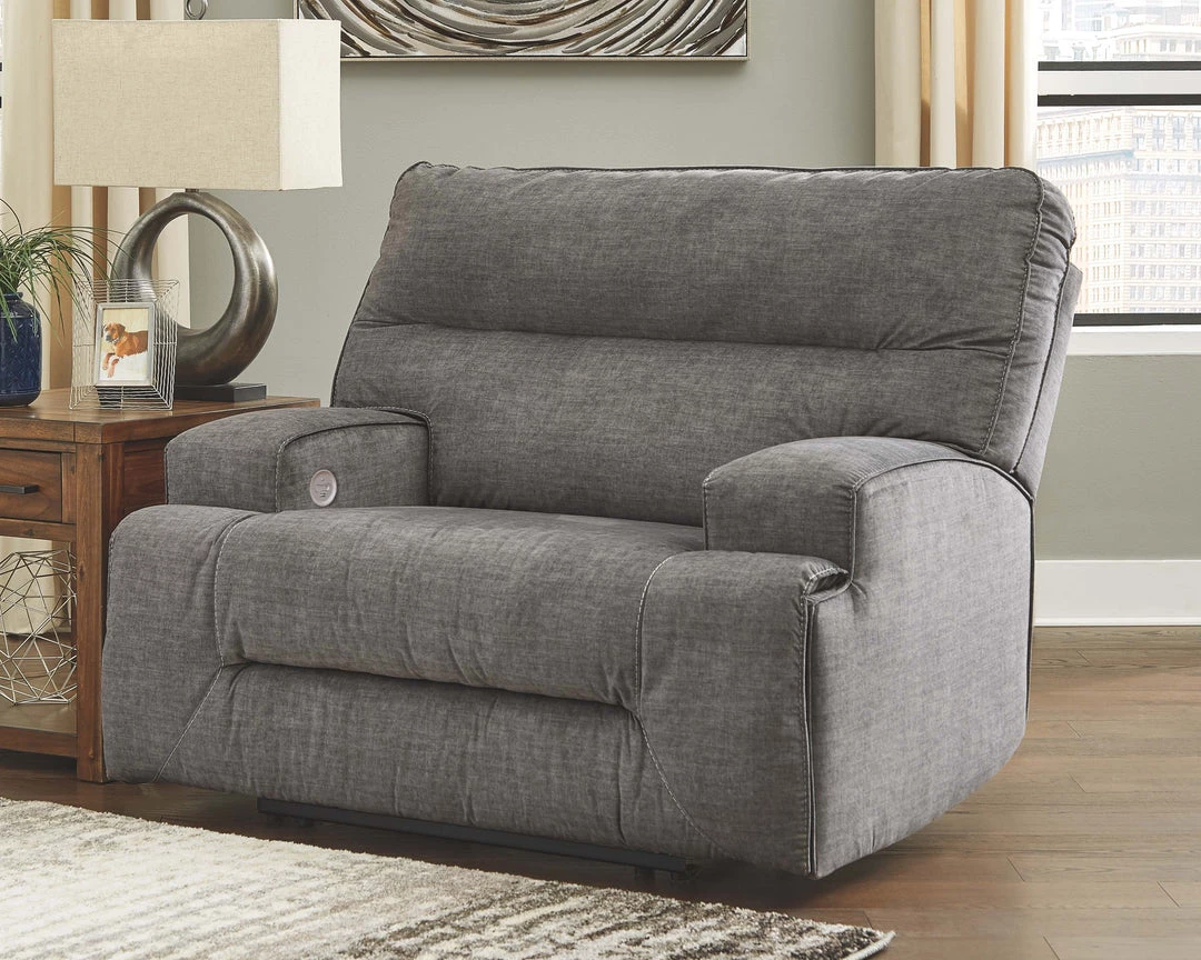 Ashley Furniture Coombs - Charcoal - Wide Seat Power Recliner 10 Ashley Furniture Coombs - Charcoal - Wide Seat Power Recliner