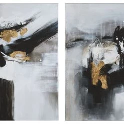 Ashley Furniture Jerrin - Black/white/gold Finish - Wall Art Set (2/cn)
