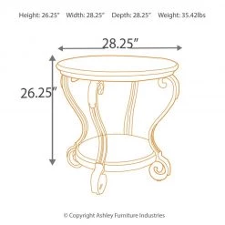 Ashley Furniture Tables Nestor - Medium Brown - Round End Table