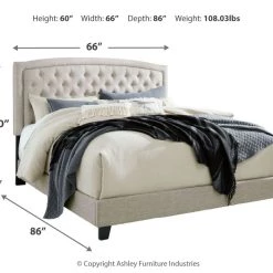 Ashley Furniture Beds Jerary - Gray - Upholstered Bed