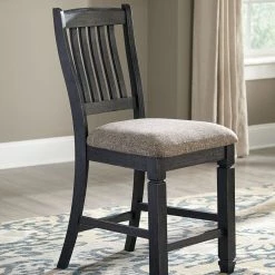 Ashley Furniture Tyler Creek - Black/Grayish Ultimate Best In Class Upholstered Barstool (2/CN)