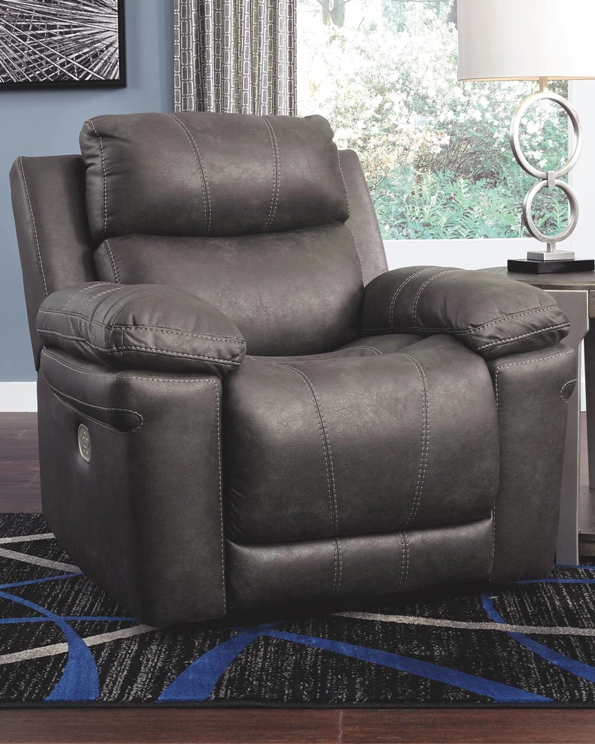 Ashley Furniture Reclining Furniture Erlangen - Midnight - Pwr Recliner/adj Headrest 6 Ashley Furniture Reclining Furniture Erlangen - Midnight - Pwr Recliner/adj Headrest