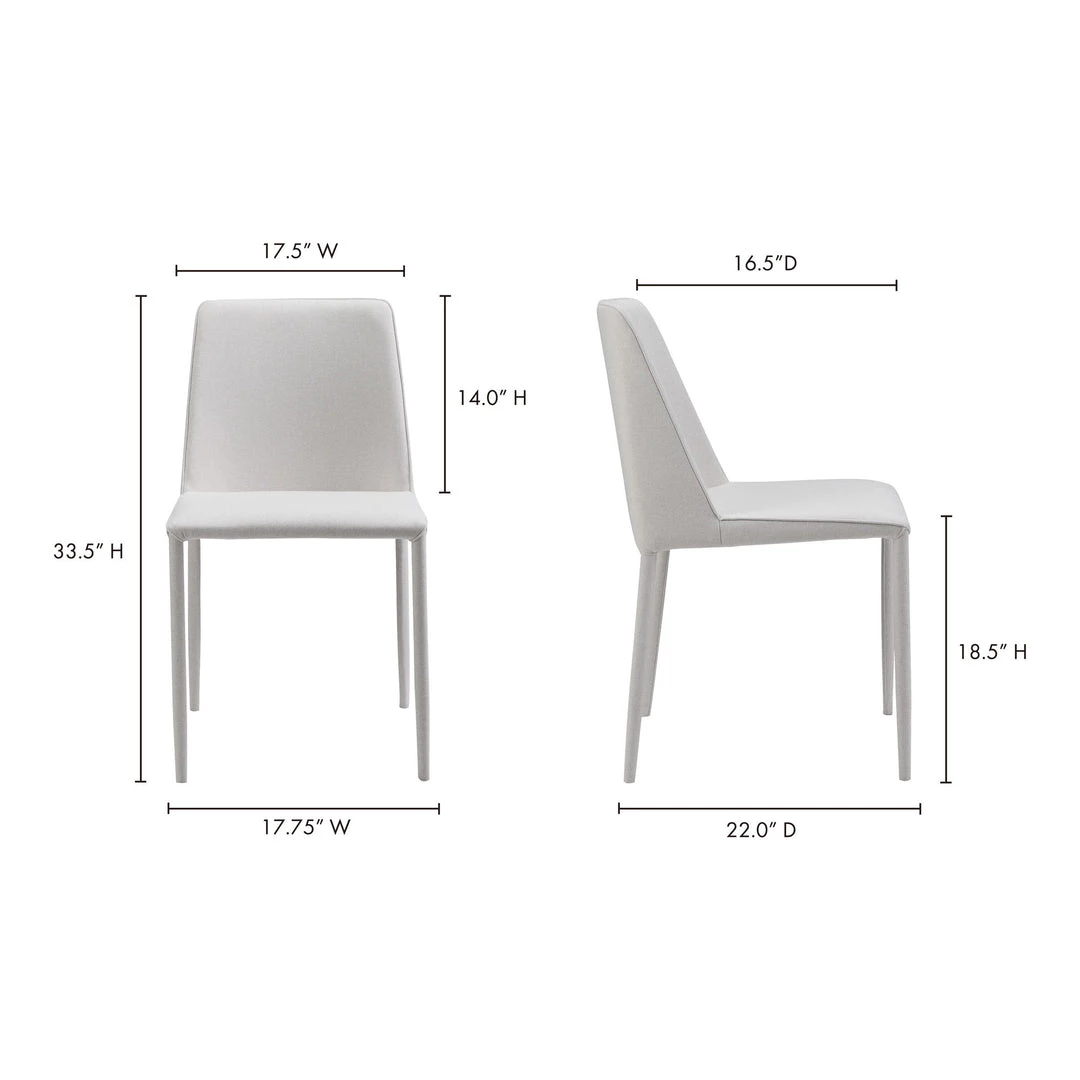 Moe's Home Collection Chairs Nora Fabric Dining Chair White-m2 7 Moe's Home Collection Chairs Nora Fabric Dining Chair White-m2