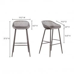 Moe's Home Collection Stools Piazza Outdoor Barstool Grey-m2 12 Moe's Home Collection Stools Piazza Outdoor Barstool Grey-m2