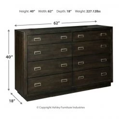 Signature Design By Ashley® Bedroom Sets Hyndell - Dark Ultimate Best In Class Dresser, Mirror, Upholstered Panel Bed With Bench Footboard