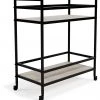 Ashley Furniture Waylowe - Black/tan - Bar Cart Bars & Bar Carts