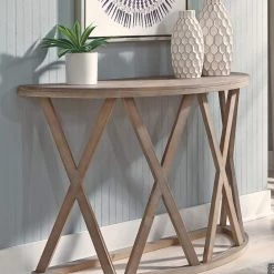 Ashley Furniture Glasslore - Light Grayish Brown - Sofa Table Tables