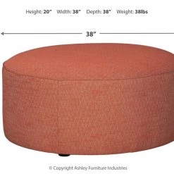 Ashley Furniture Almanza - Henna - Oversized Accent Ottoman Ottomans