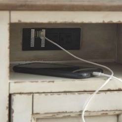 Ashley Furniture Realyn - White/brown - Chair Side End Table - Ac / Usb 11 Ashley Furniture Realyn - White/brown - Chair Side End Table - Ac / Usb